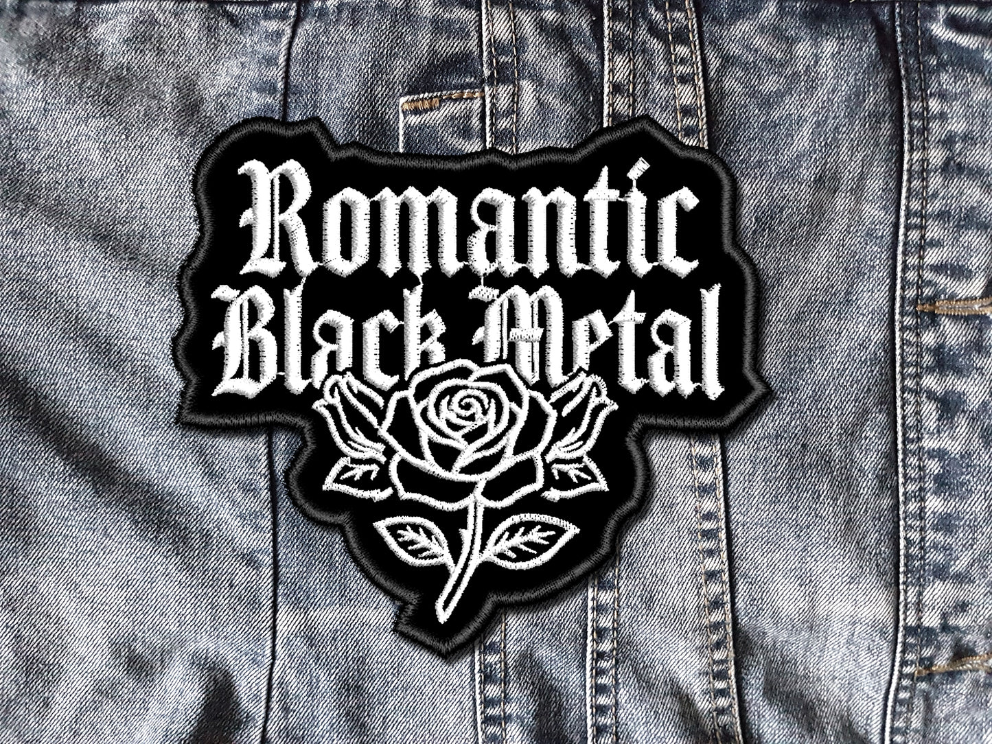 Romantic Black Metal Embroidered Patch