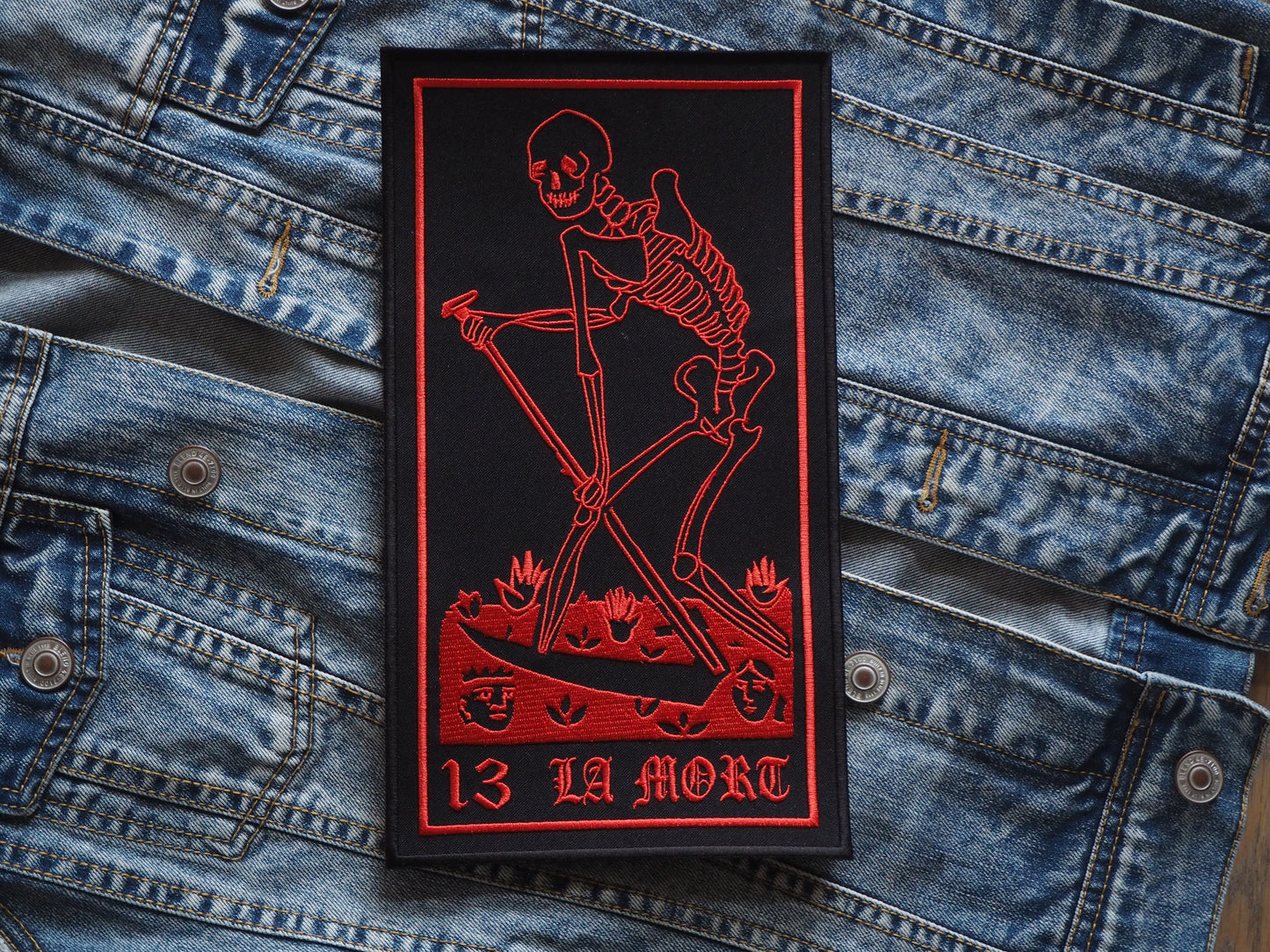La Mort Tarot Death Medieval Magic Devil Embroidered Patch