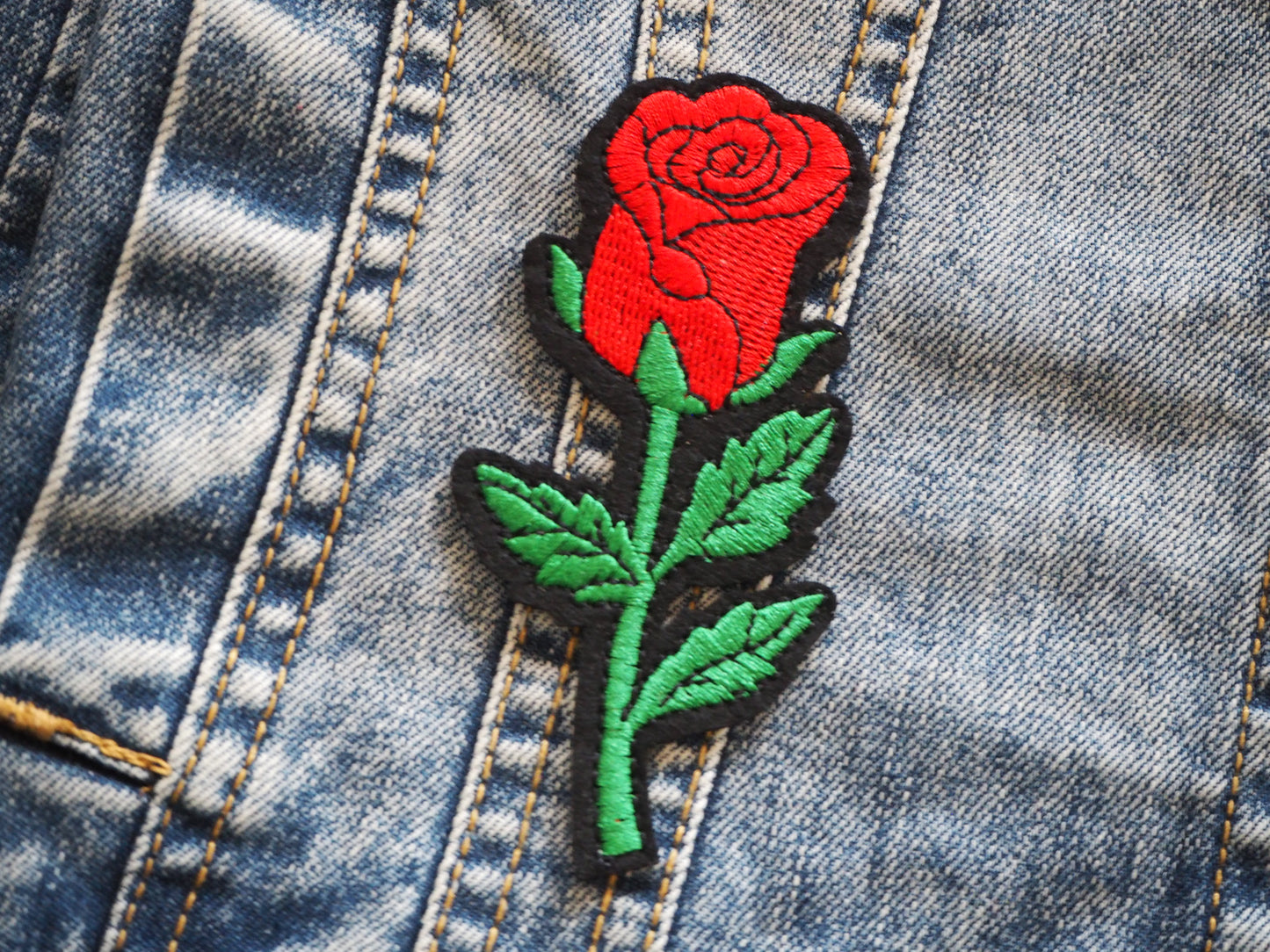Gothic Red Rose Patch