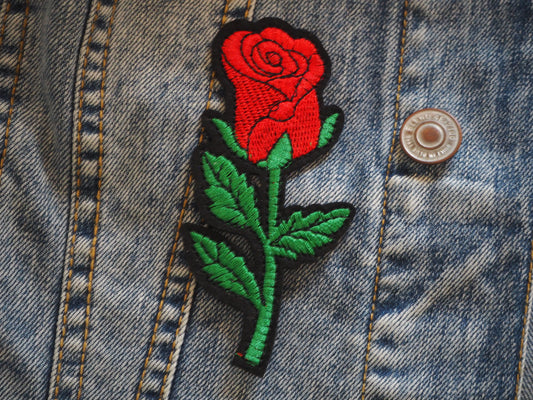 Gothic Red Rose Patch