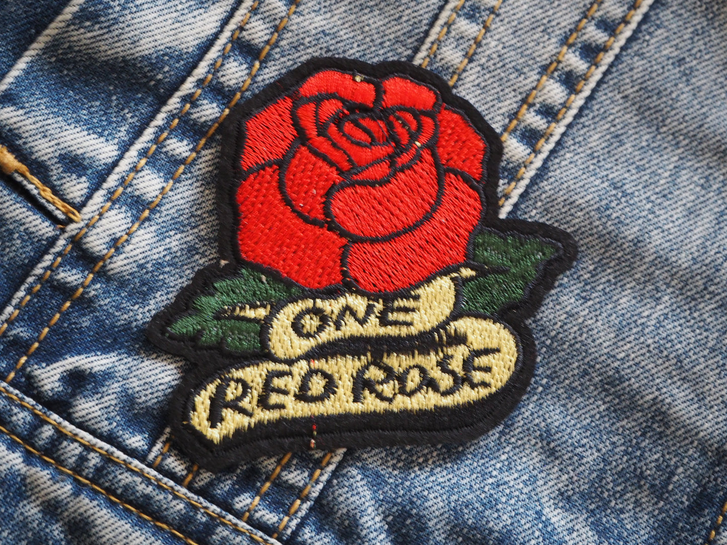 Gothic Red Rose Tattoo Patch