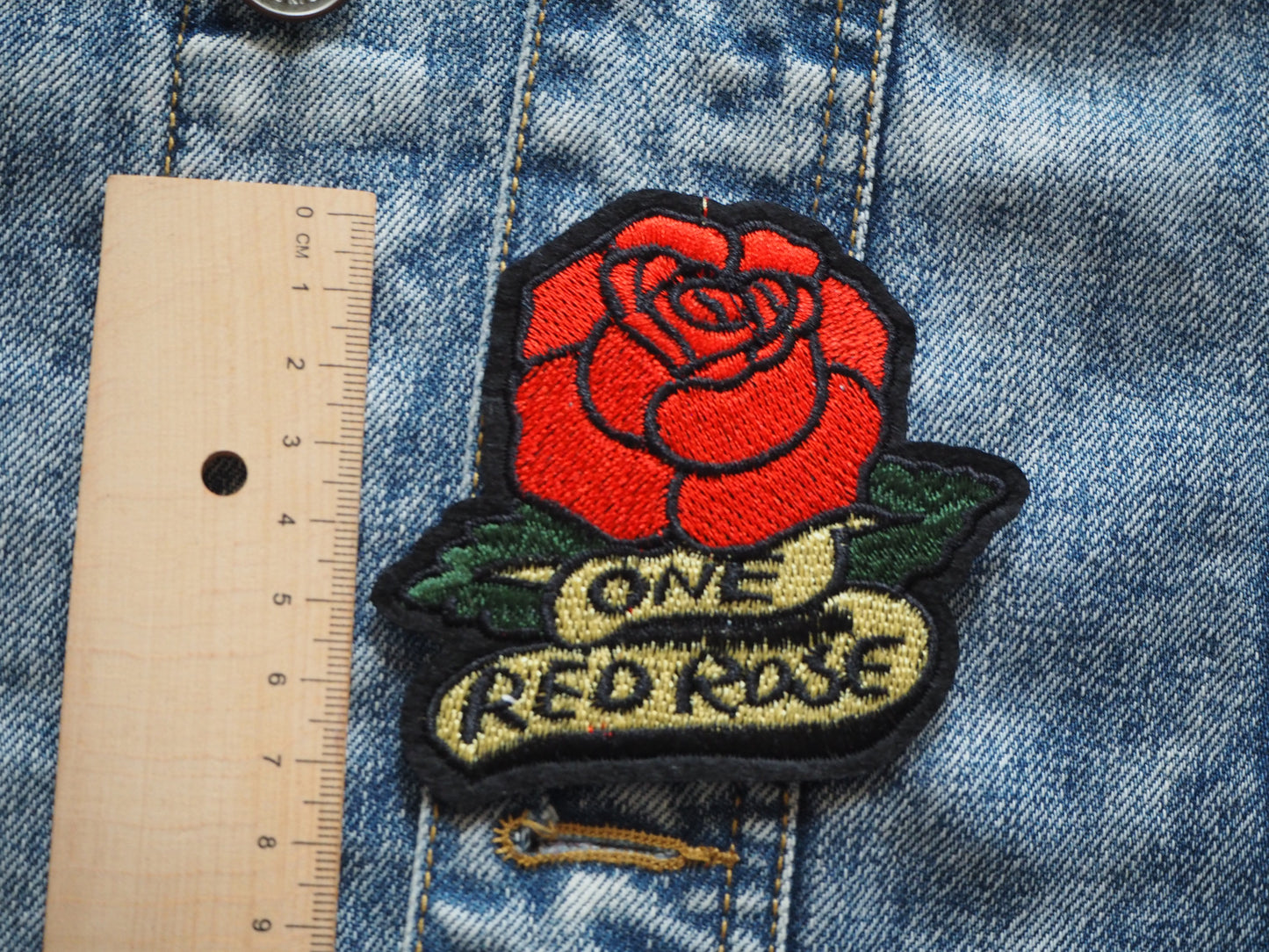 Gothic Red Rose Tattoo Patch