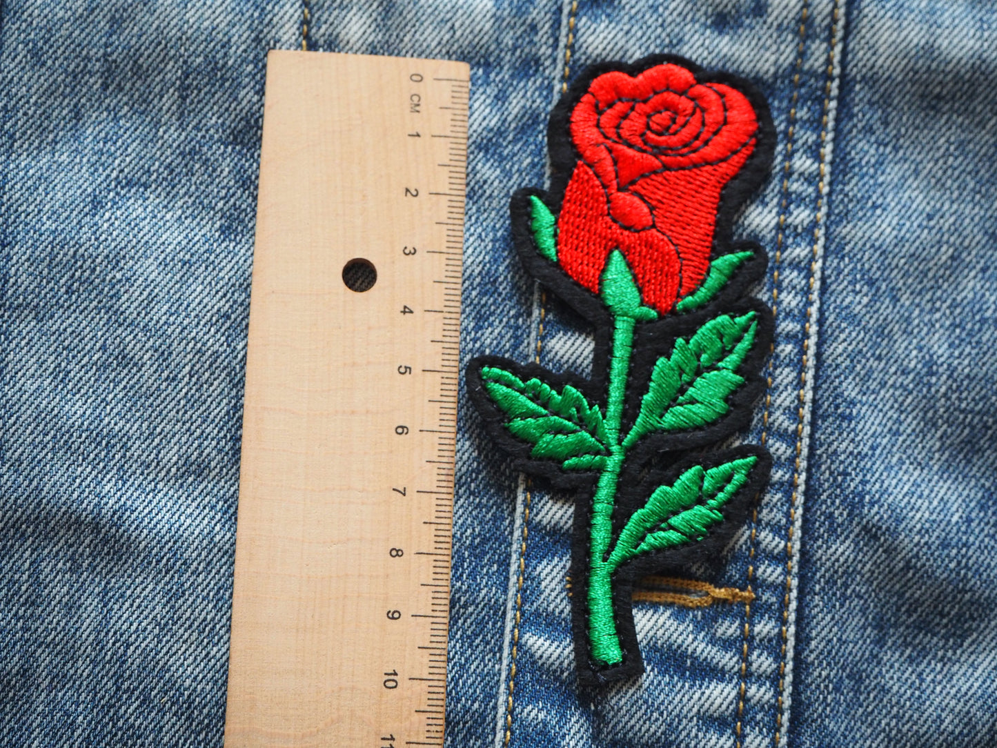 Gothic Red Rose Patch