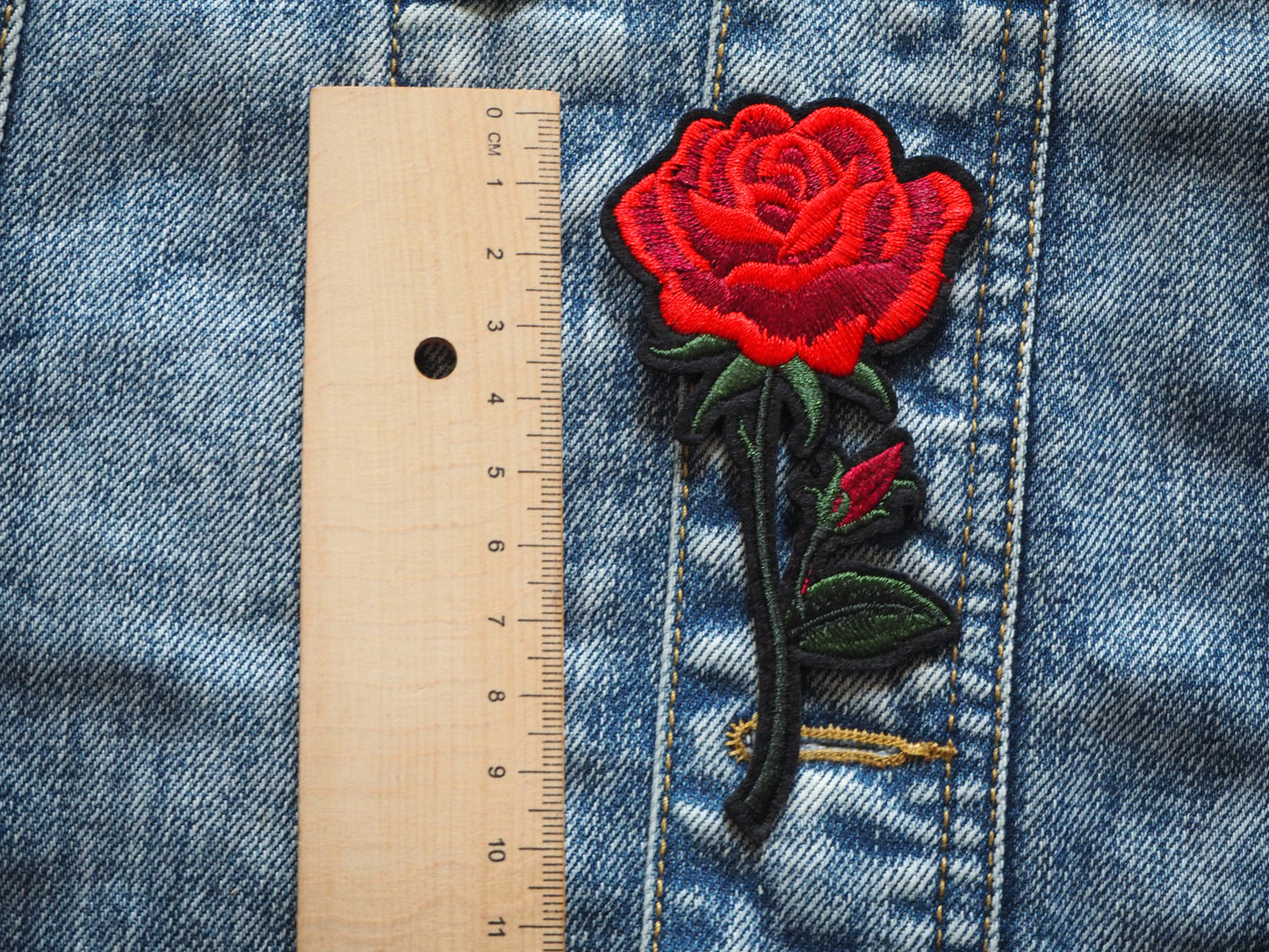 Gothic Red Rose Patch