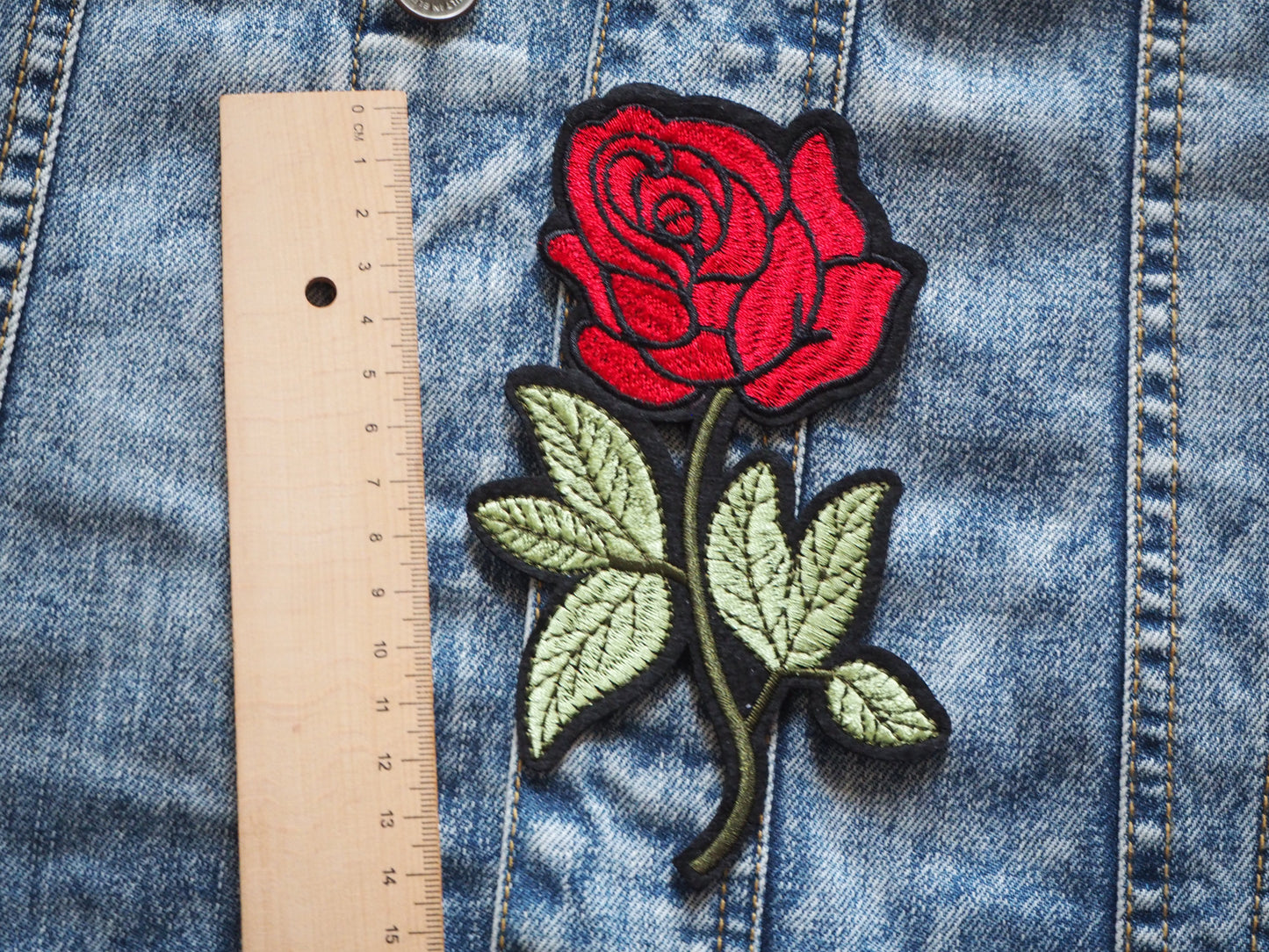 Gothic Red Rose Patch