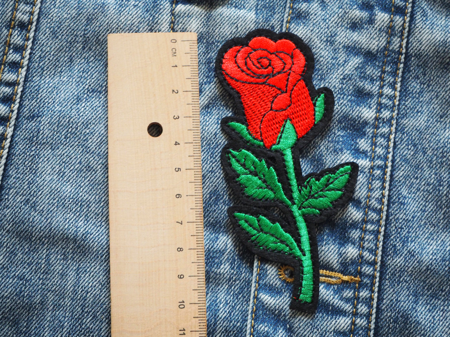 Gothic Red Rose Patch
