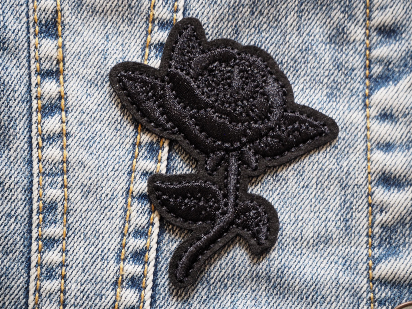Gothic Black Rose Patch