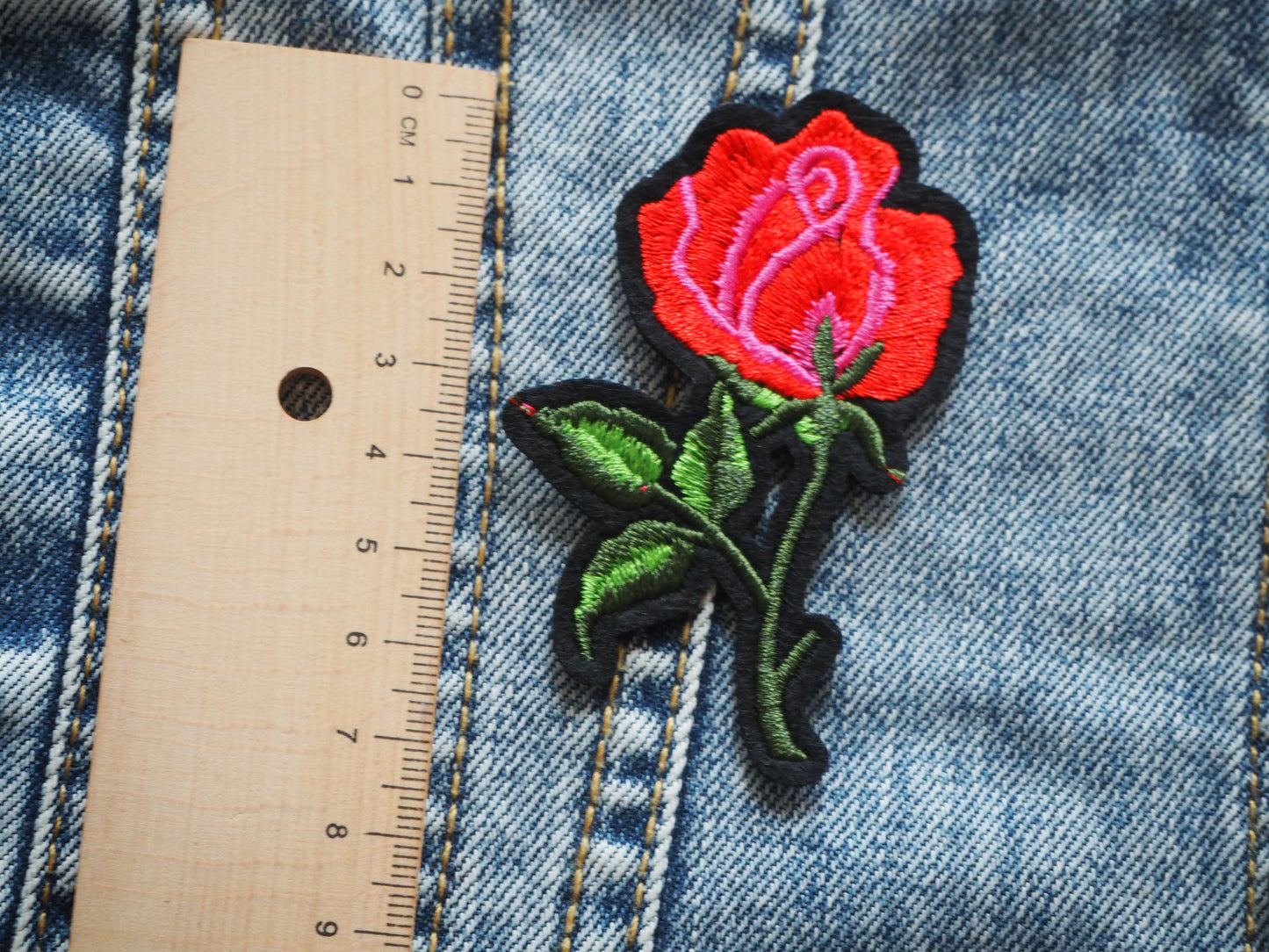 Gothic Red Rose Patch
