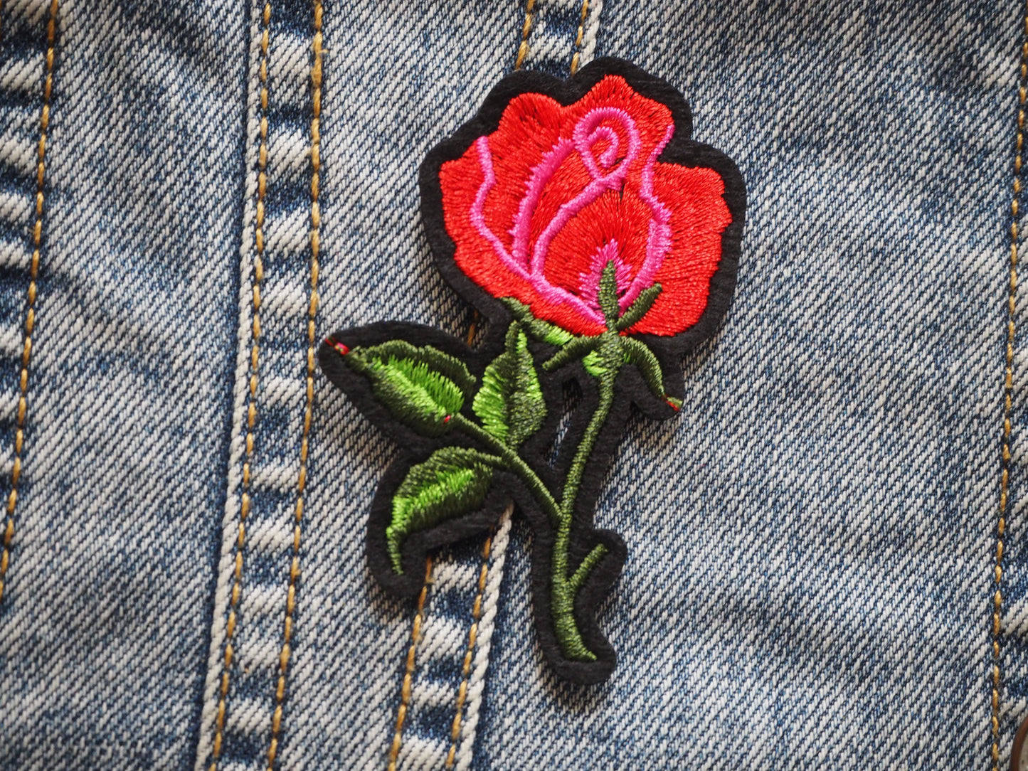 Gothic Red Rose Patch