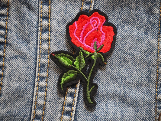 Gothic Red Rose Patch