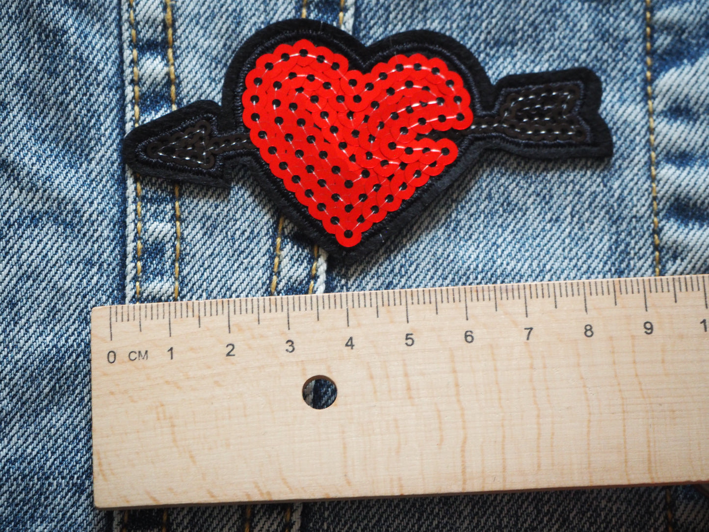 Gothic Heart with black arrow Patch