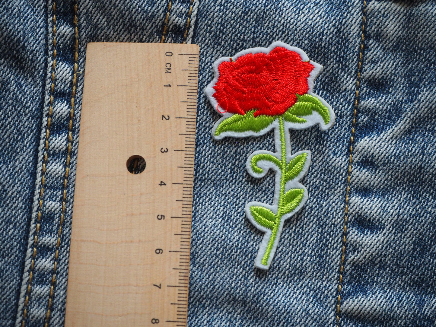 Beautiful Gothic Red Rose Patch