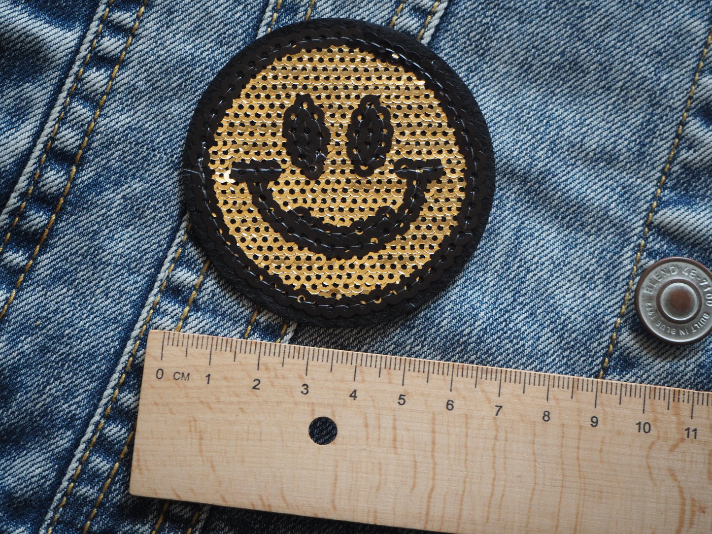 Smile Face Embroidered Unique Glitter Patch