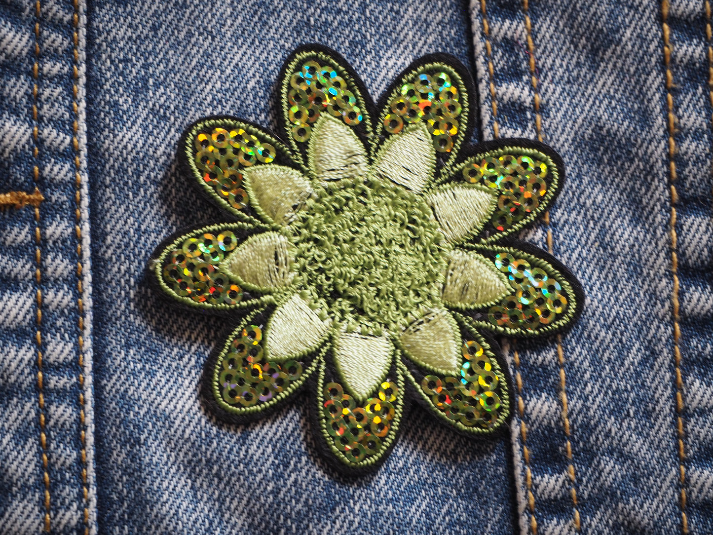 Golden Flower Ornament Patch