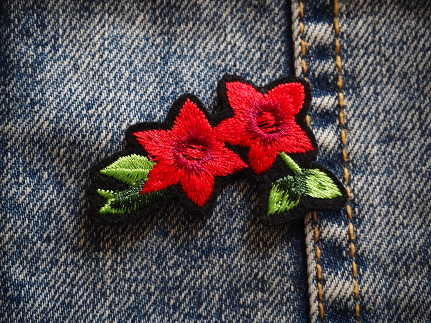 Red Flower Gothic Patch
