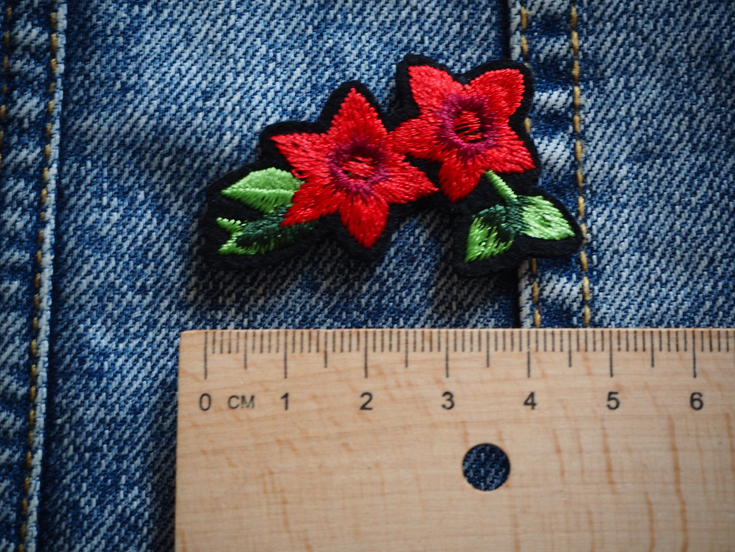Red Flower Gothic Patch