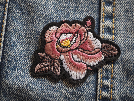 Gothic Winter Pink Rose Patch