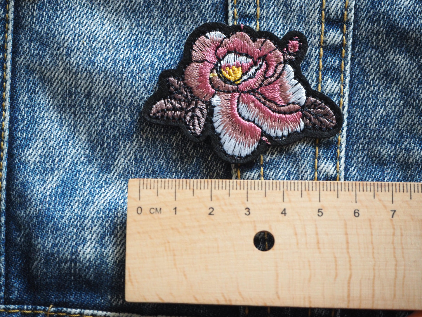 Gothic Winter Pink Rose Patch