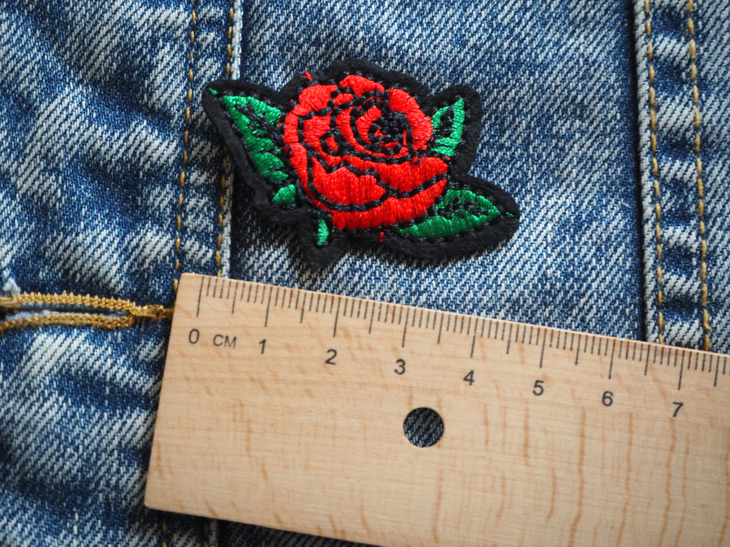 Gothic Red Mini Rose Patch