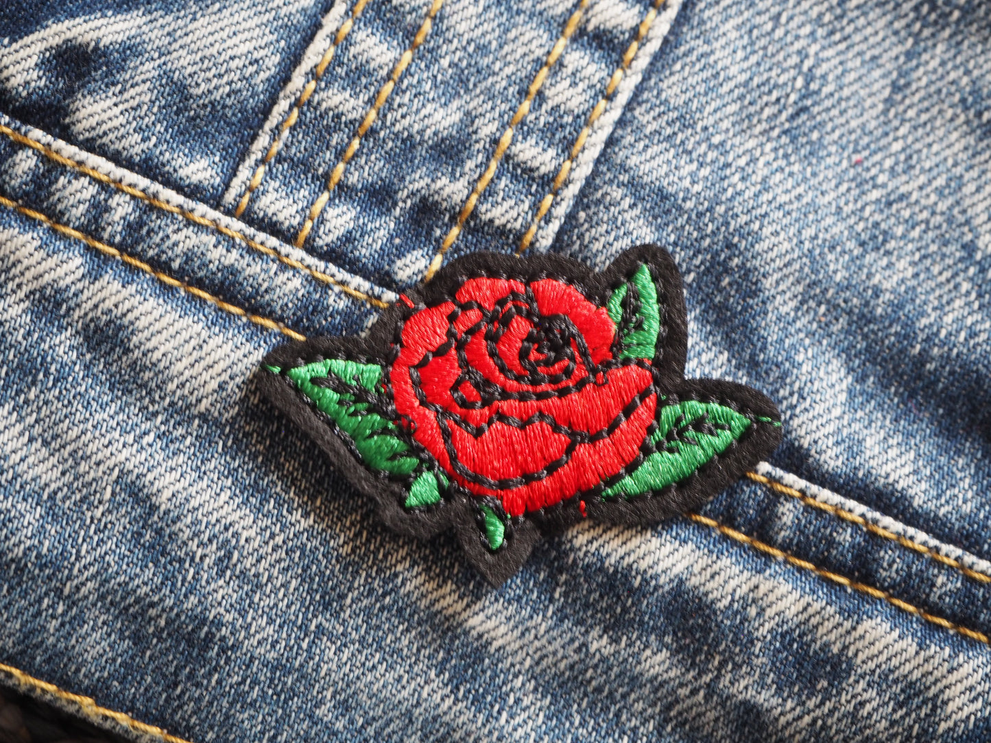 Gothic Red Mini Rose Patch