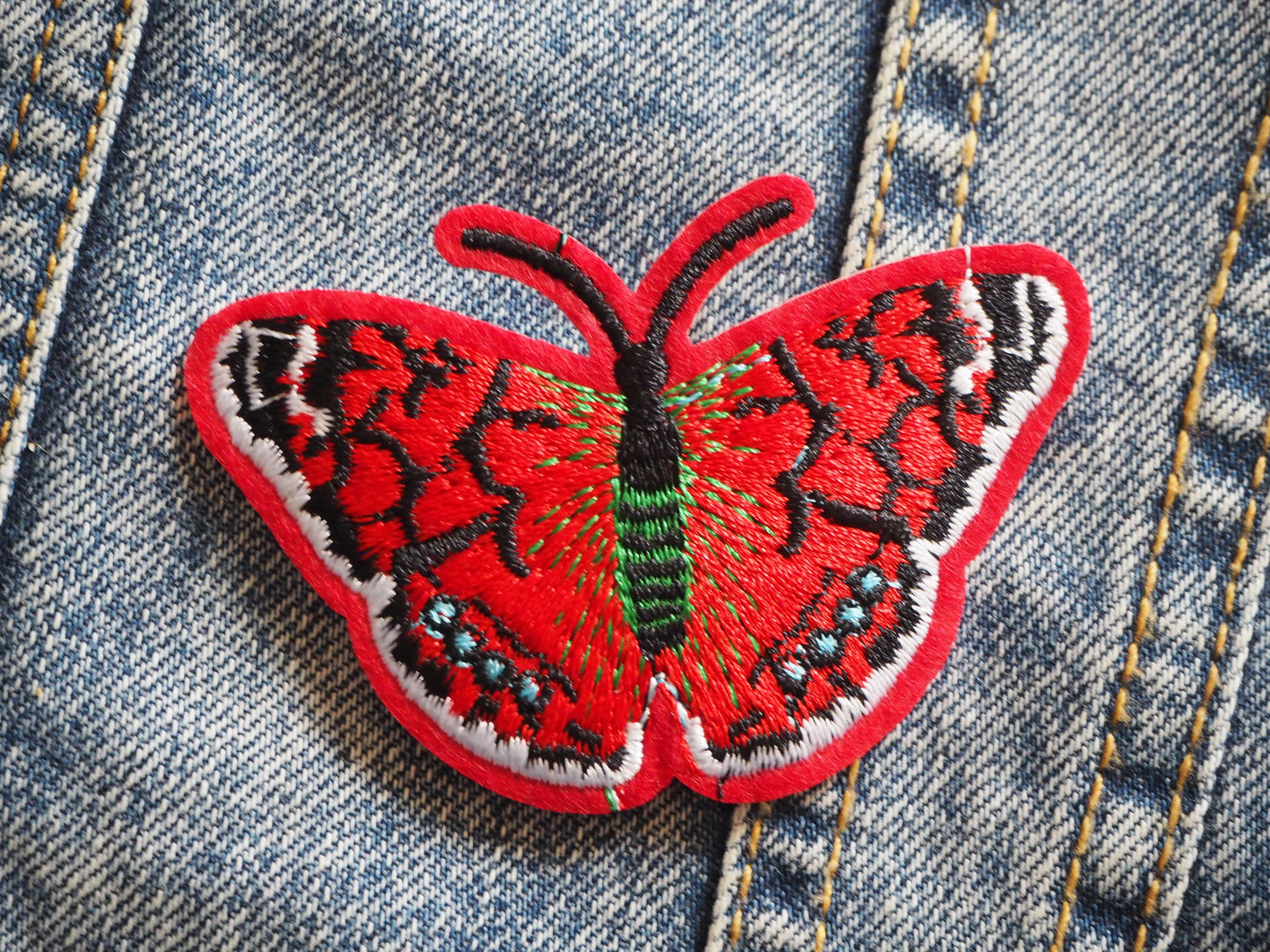 Beautiful Red Butterfly Patch