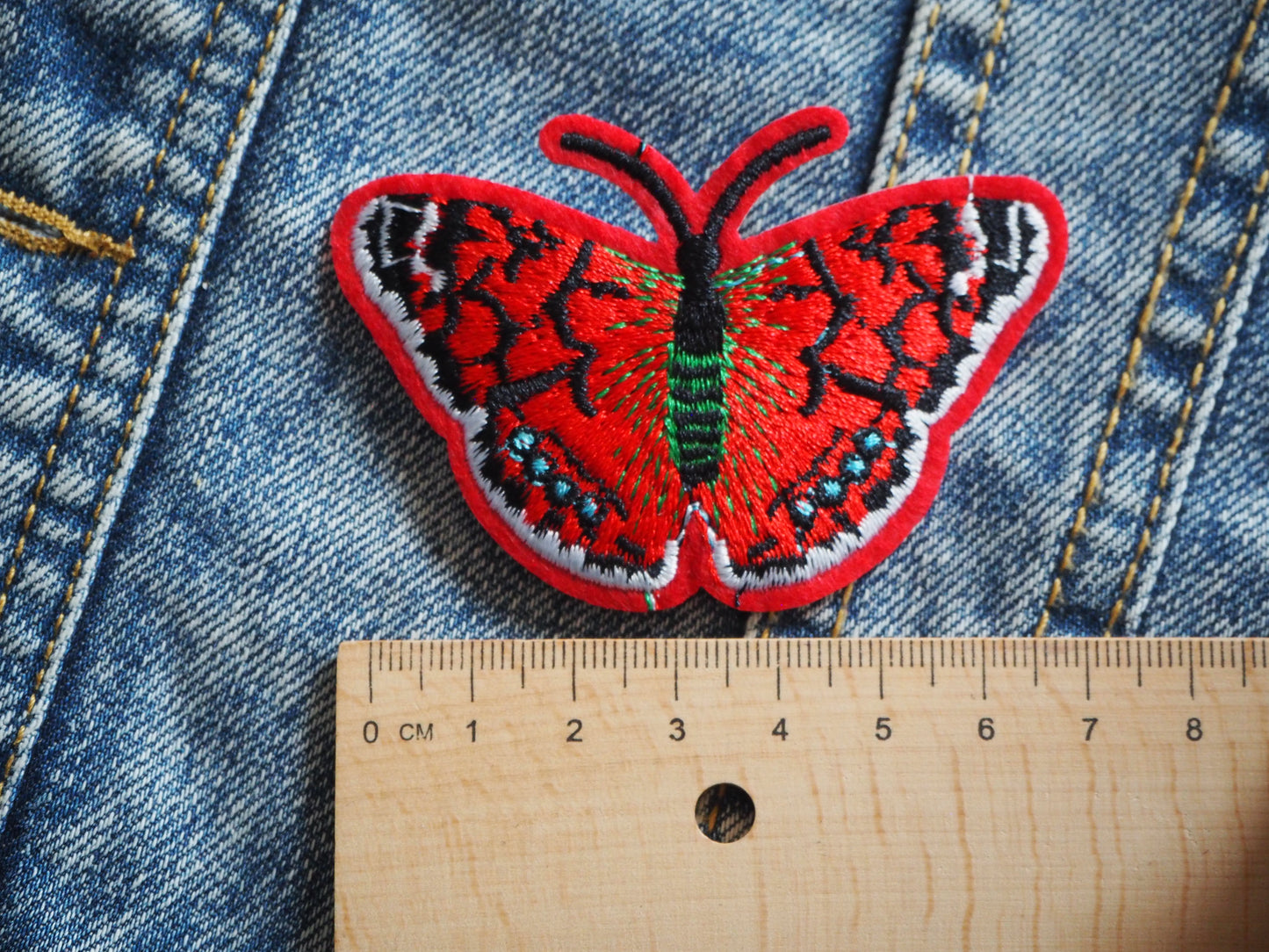 Beautiful Red Butterfly Patch