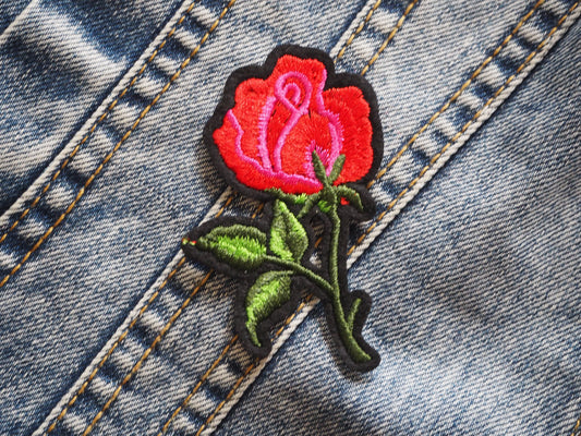 Gothic Red Rose Patch