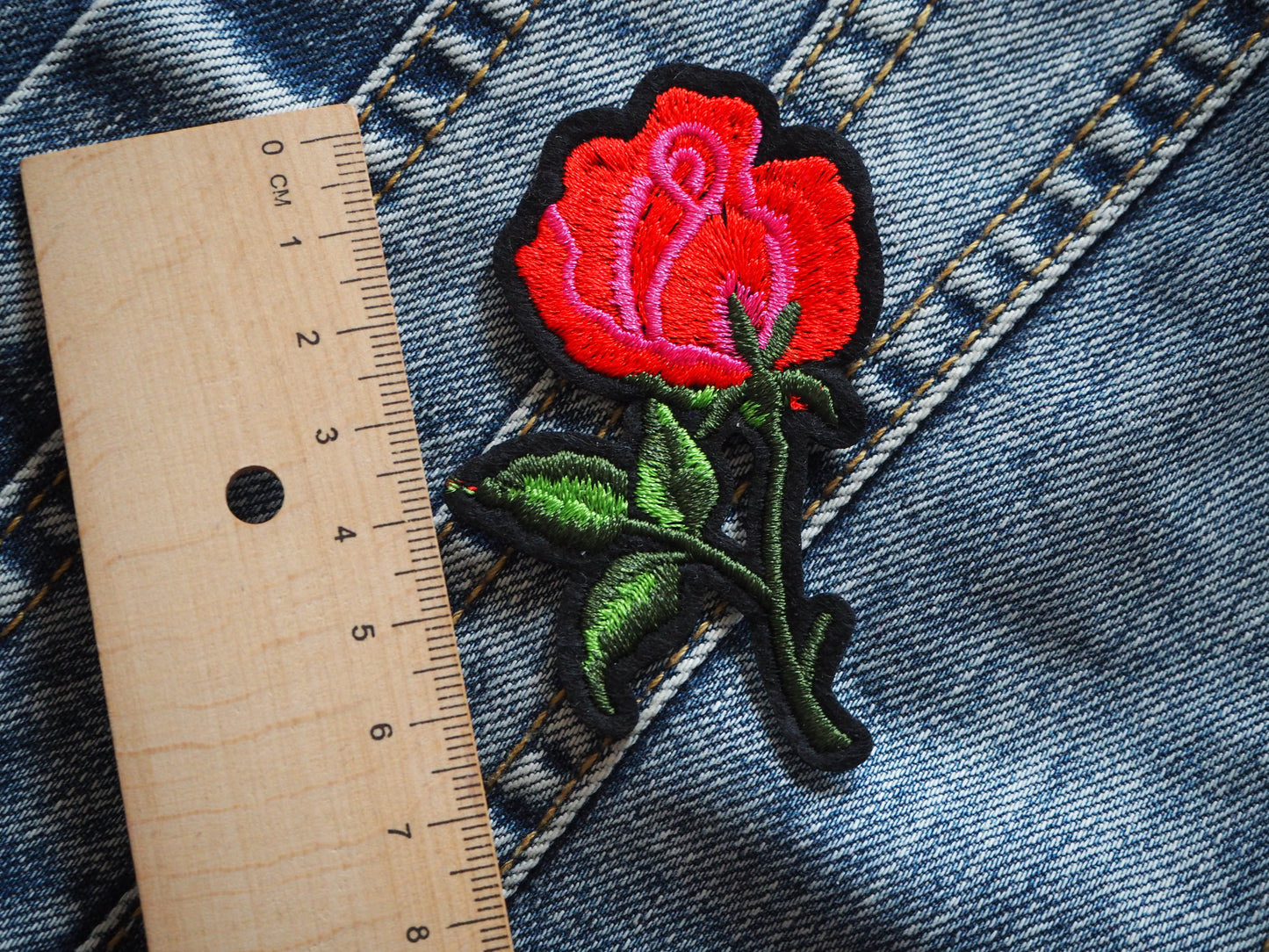 Gothic Red Rose Patch