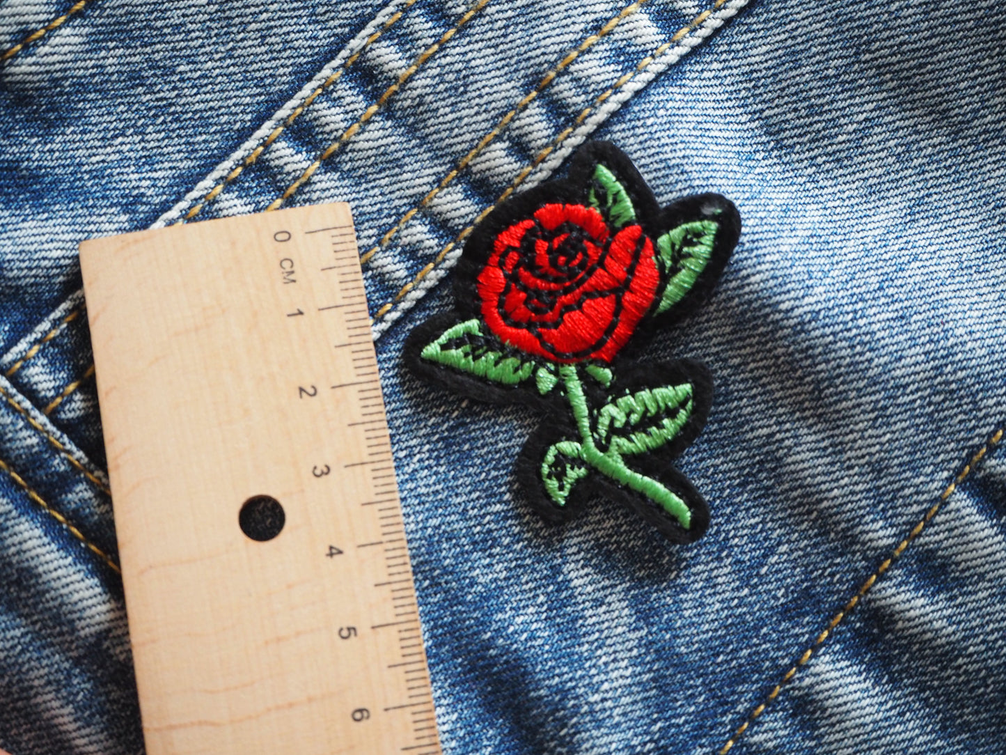 Gothic Red Mini Rose Patch