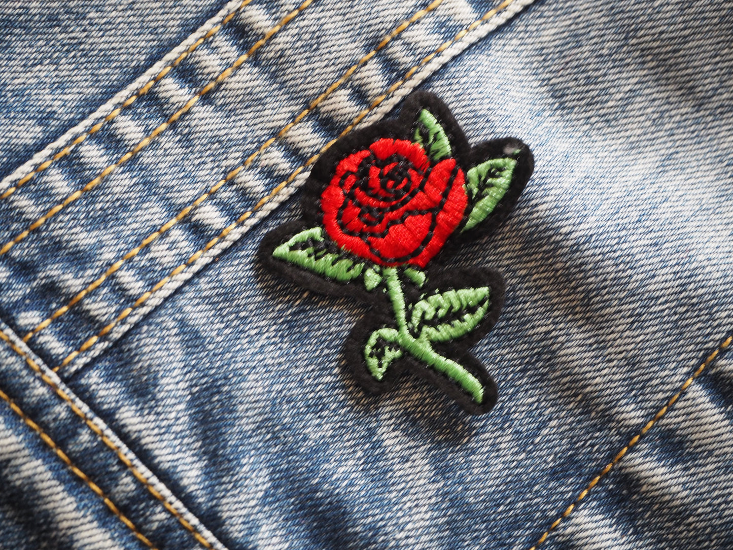 Gothic Red Mini Rose Patch