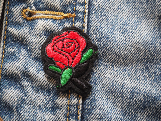 Gothic Mini Red Rose Patch