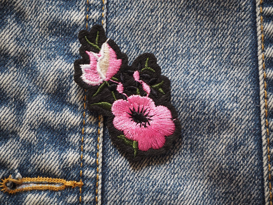 Gothic Pink Mini Flowers Patch