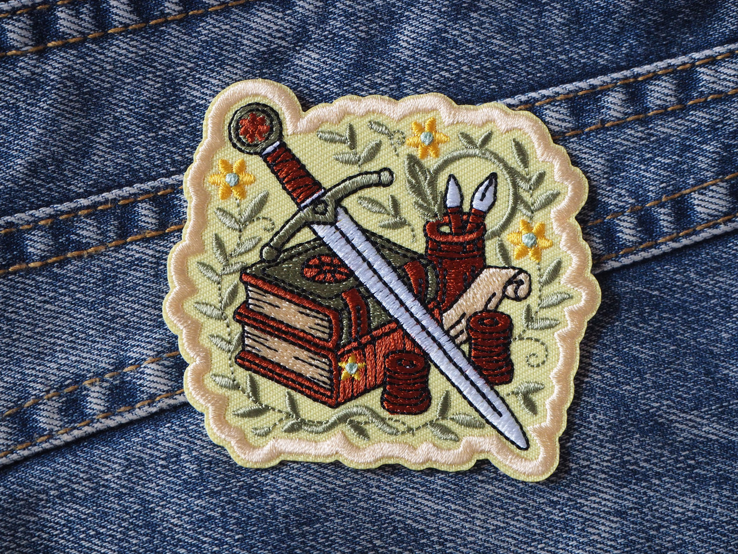 Dungeon Synth and Keller Synth inspired (medieval sword) Embroidered patch