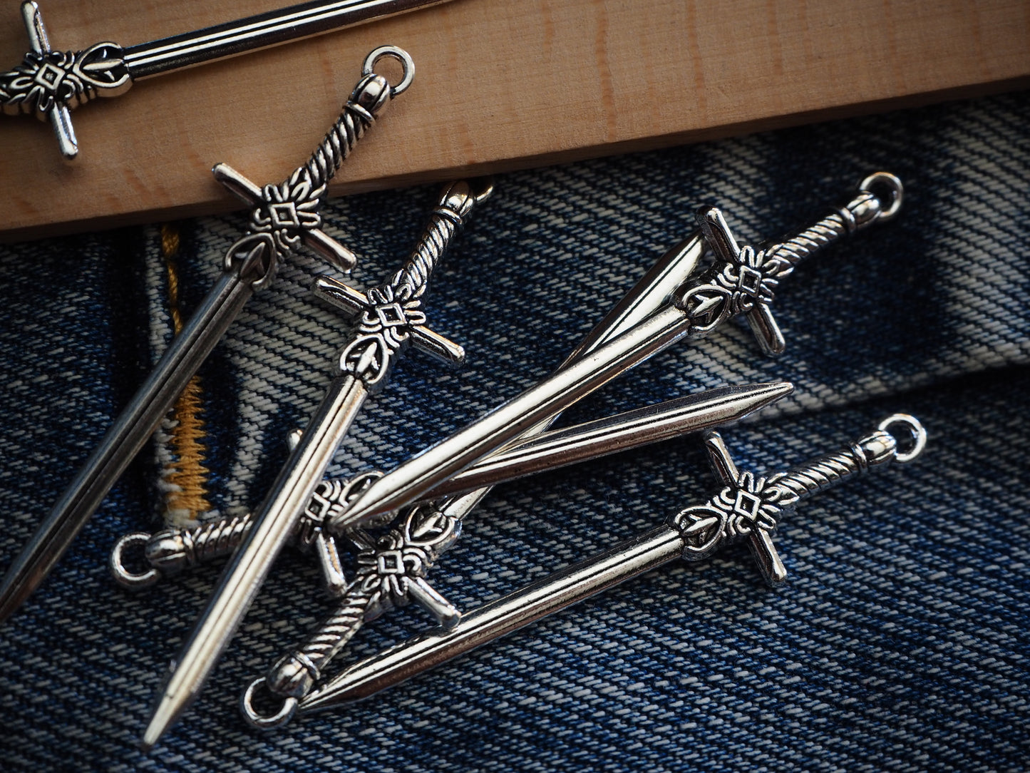 Medieval Sword Dungeon Synth Mini Metal Pendant