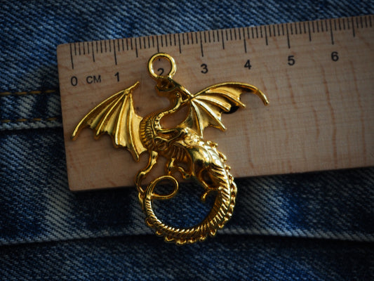 Medieval Dragon Metal Pendant