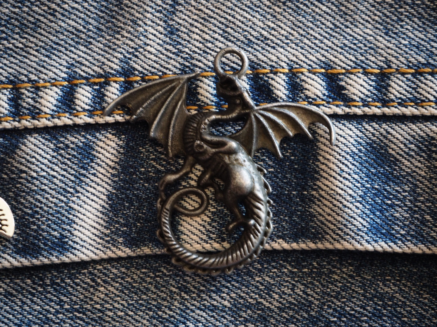 Medieval Black Dragon Metal Pendant