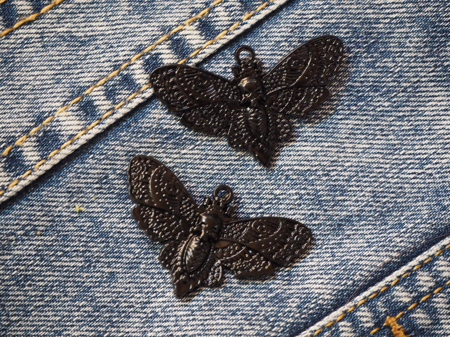 Skull Butterfly Metal Pendant