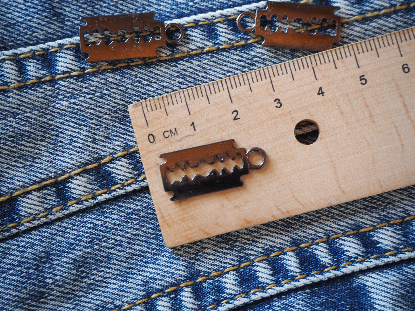 Razorblade Metal Pendant