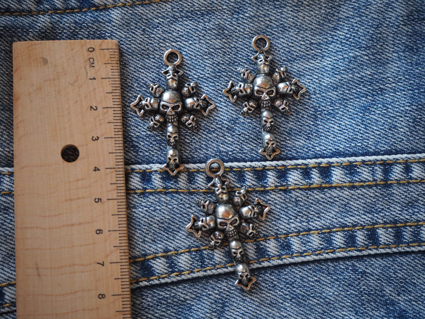 Skull Cross Metal Pendant