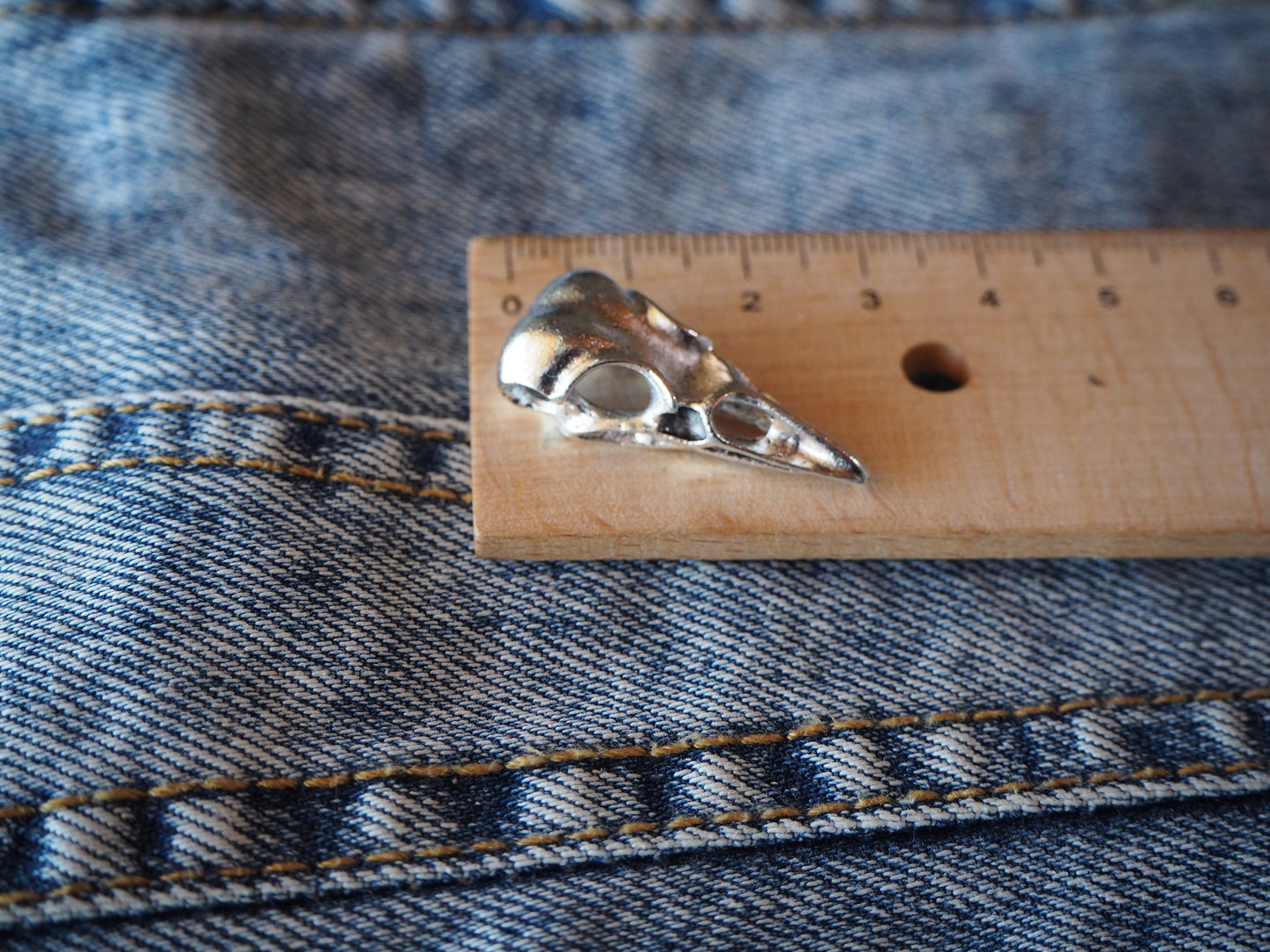 Raven Skull Metal Pendant