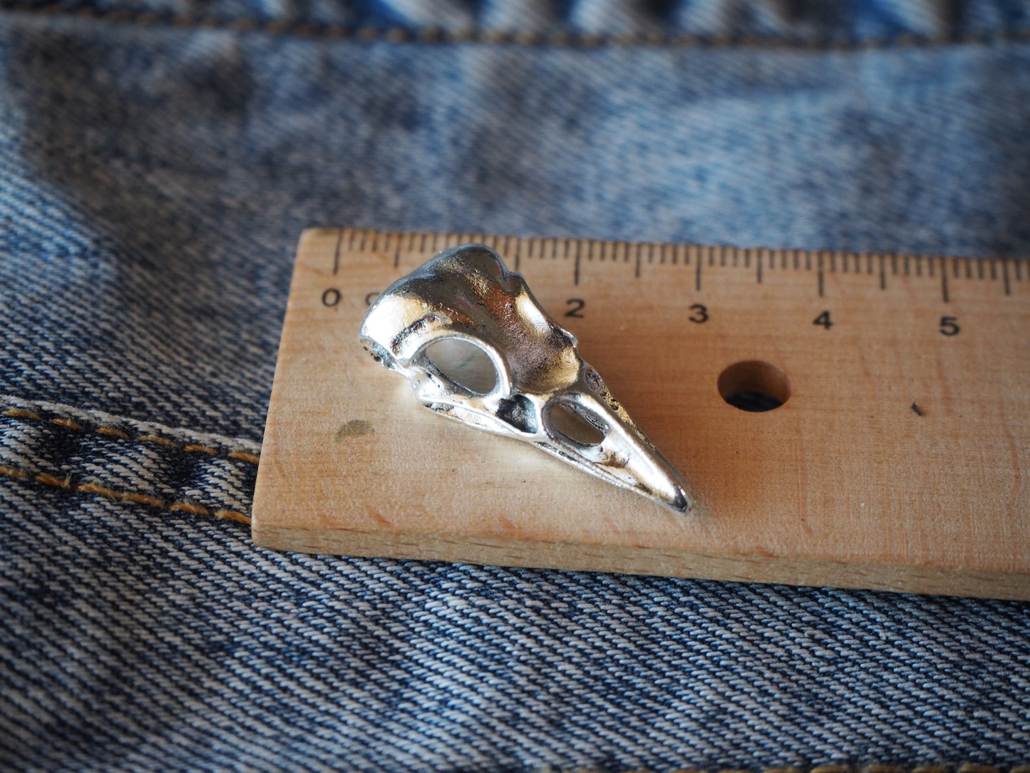 Raven Skull Metal Pendant
