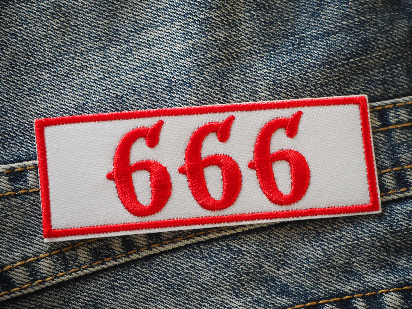666 Red Embroidered patch