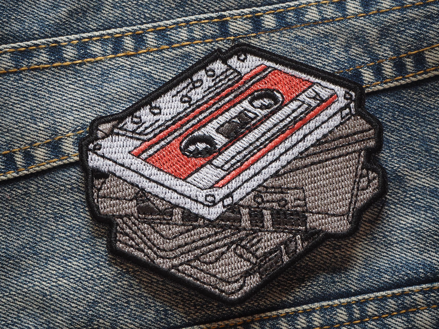 Audiocassette Symbol Embroidered patch