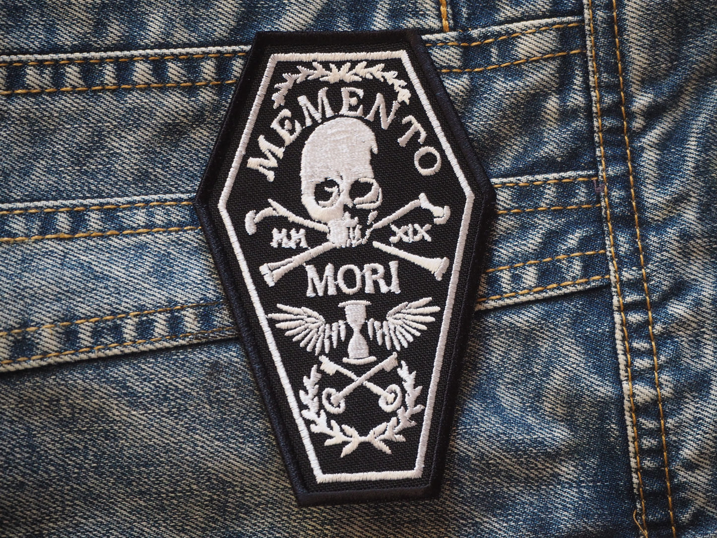 Memento Mori Coffin Gothic Embroidered Patch