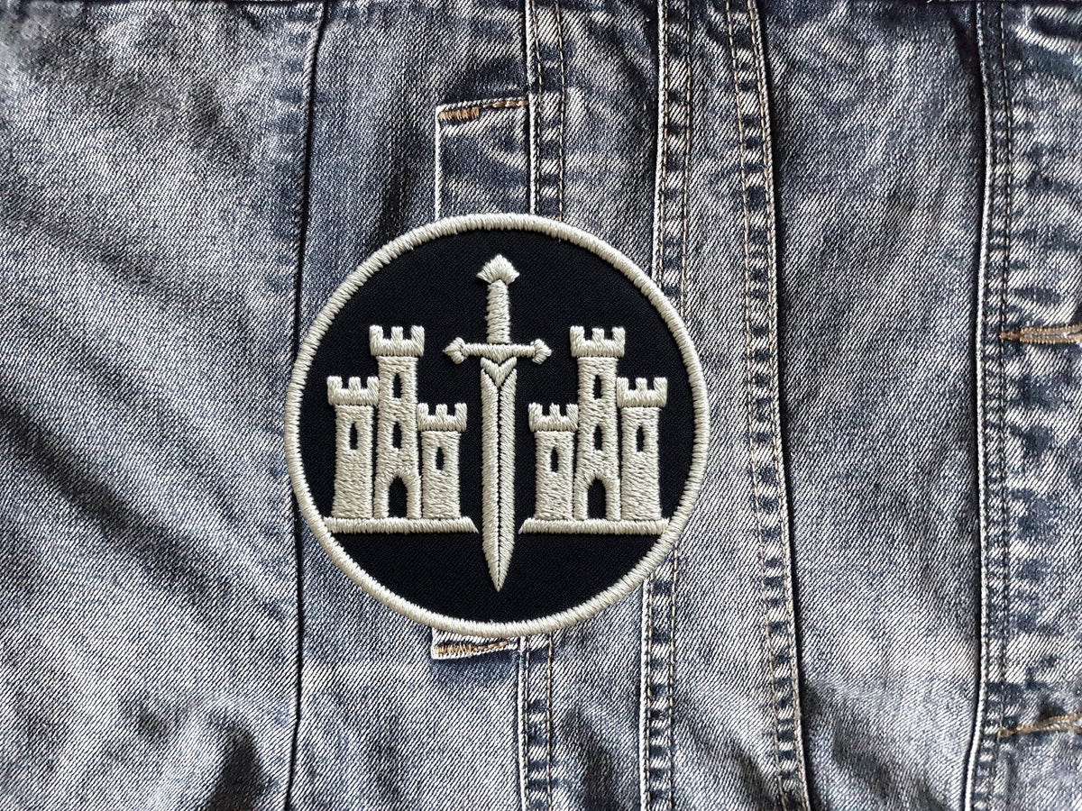 Medieval Castle and Swords Fantasy Dungeon Synth Embroidered Patch