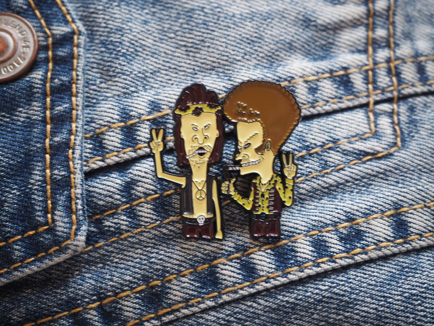 Funny Heavy Metal inspired patch & pin