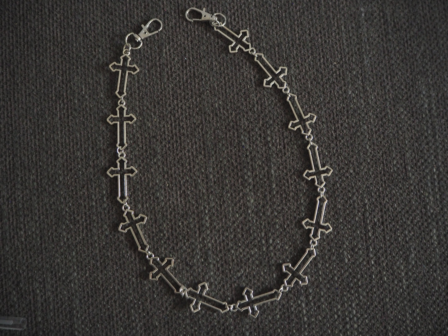 Inverted Gothic Cross Metal Key Chain