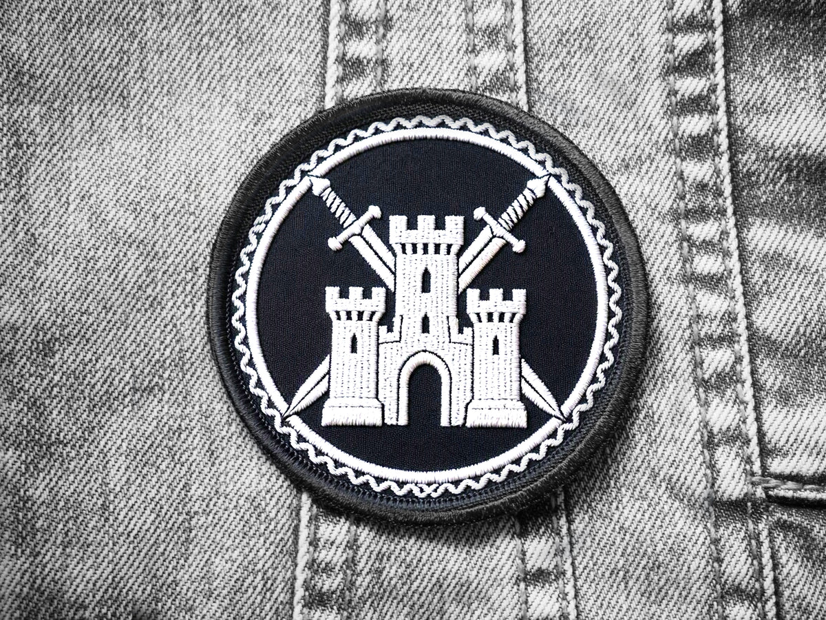 Fantasy Medieval Castle and Swords Dungeon Synth Embroidered Patch