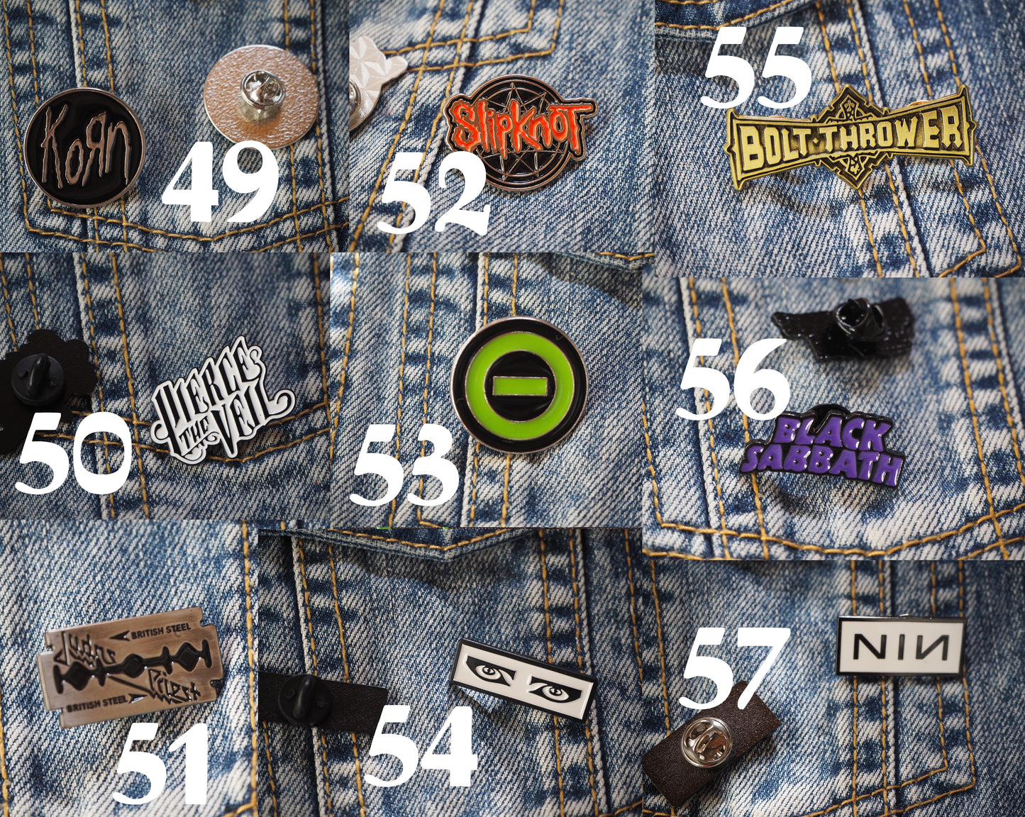 Metal Pins/Buttons (Punk/Black/Death/Thrash/Heavy Metal)