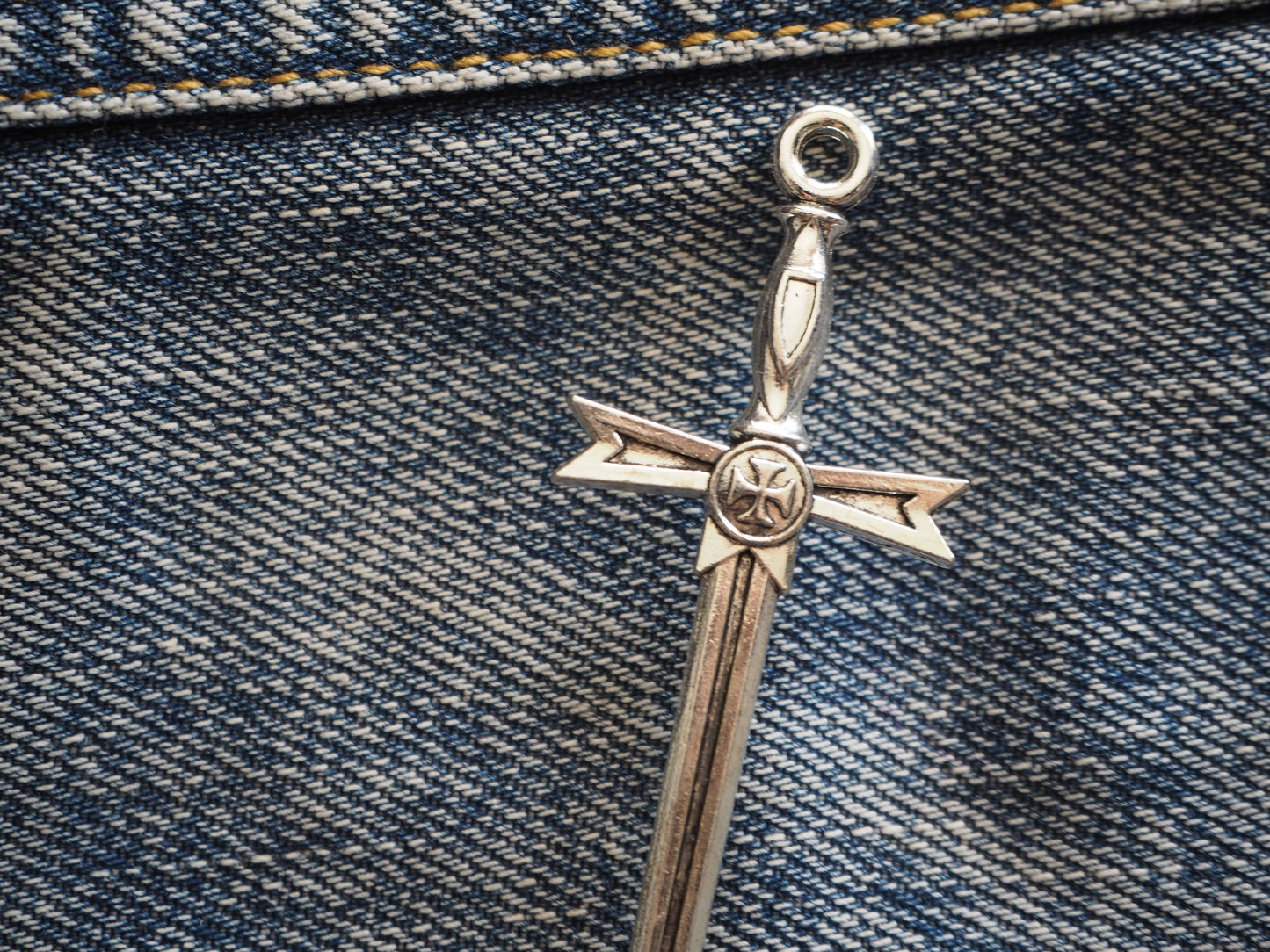 Sword Dungeon Synth Mini Metal Pendant